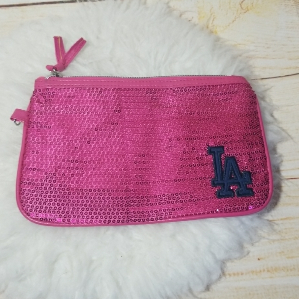 MLB Los Angeles Dodgers LA sequin wristlet clutch